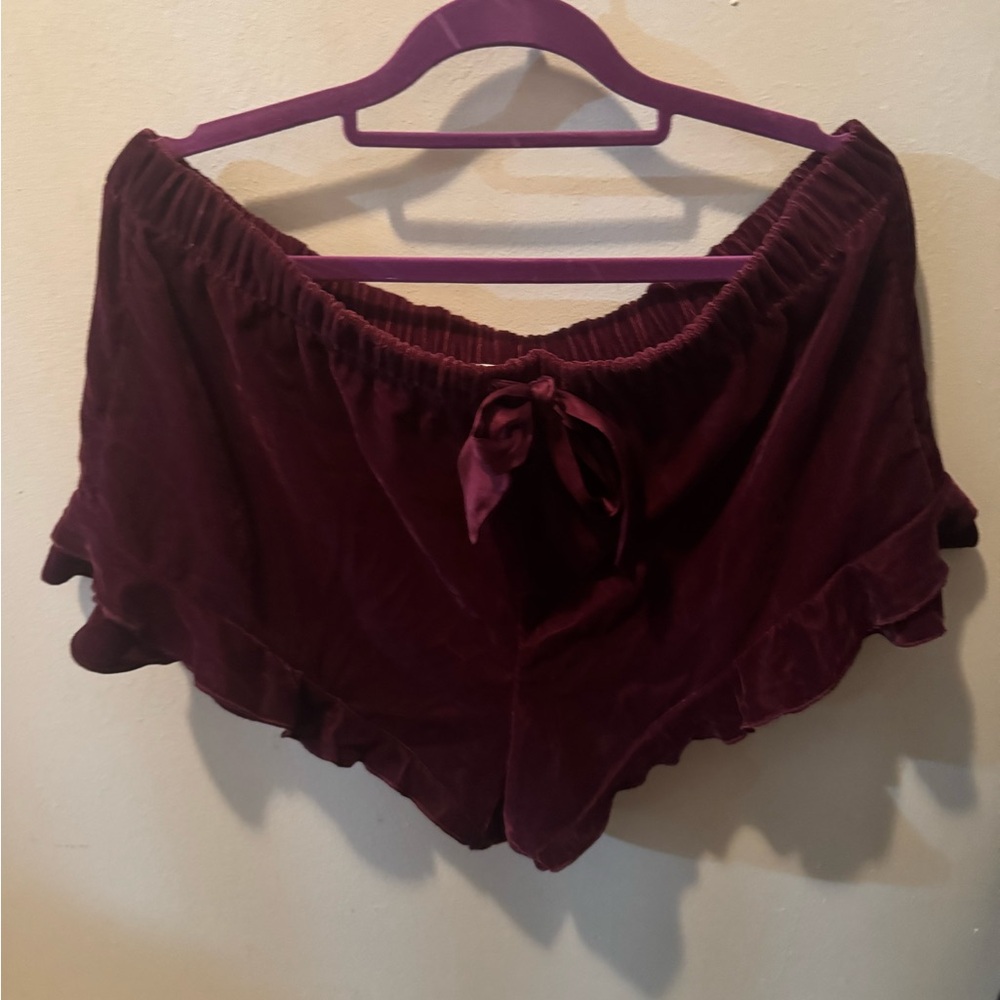 Victoria's Secret Velvet Burgundy Shorts